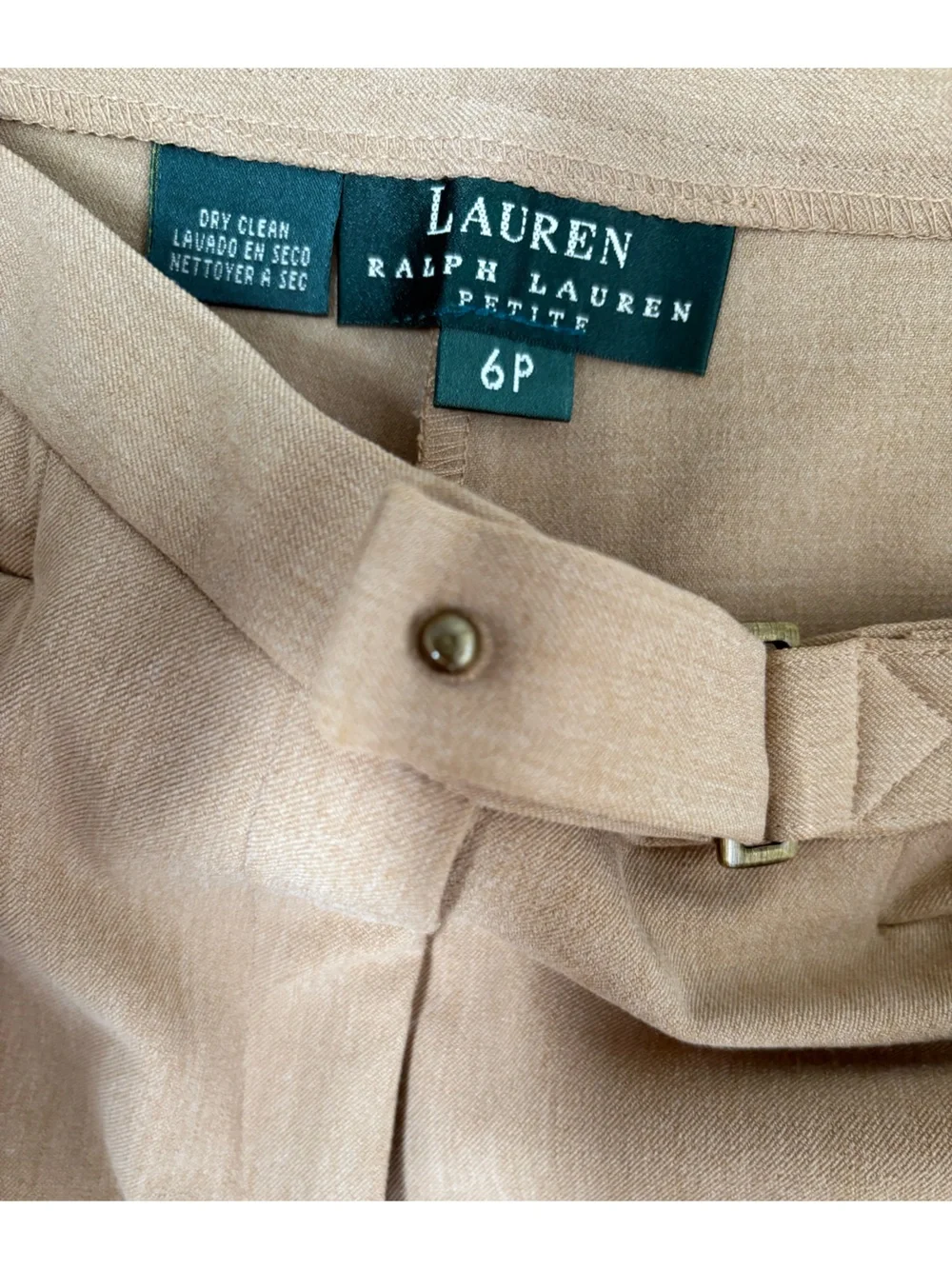 LAUREN RALPH LAUREN TAN CAMEL RIDING PANTS TROUSERS PETITE